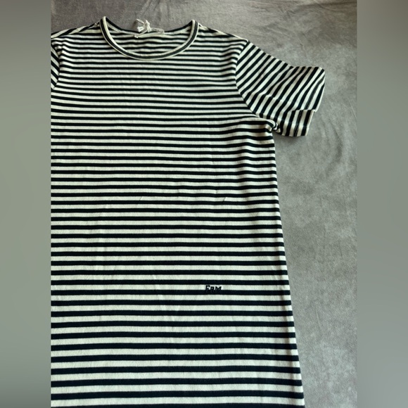 Frame Denim Black and White Striped Tee - Picture 7 of 10